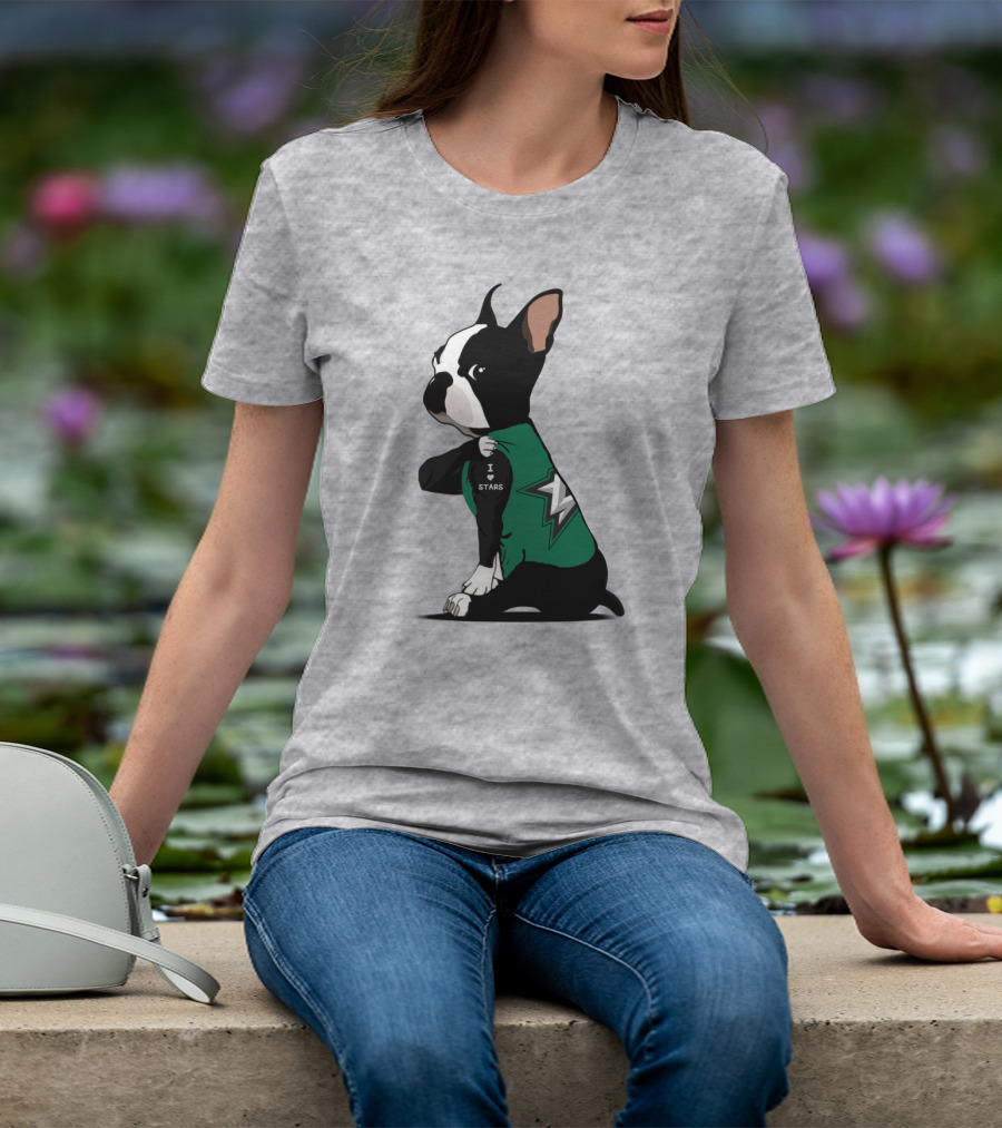 Dallas Stars Bulldog I Love Stars T-Shirt