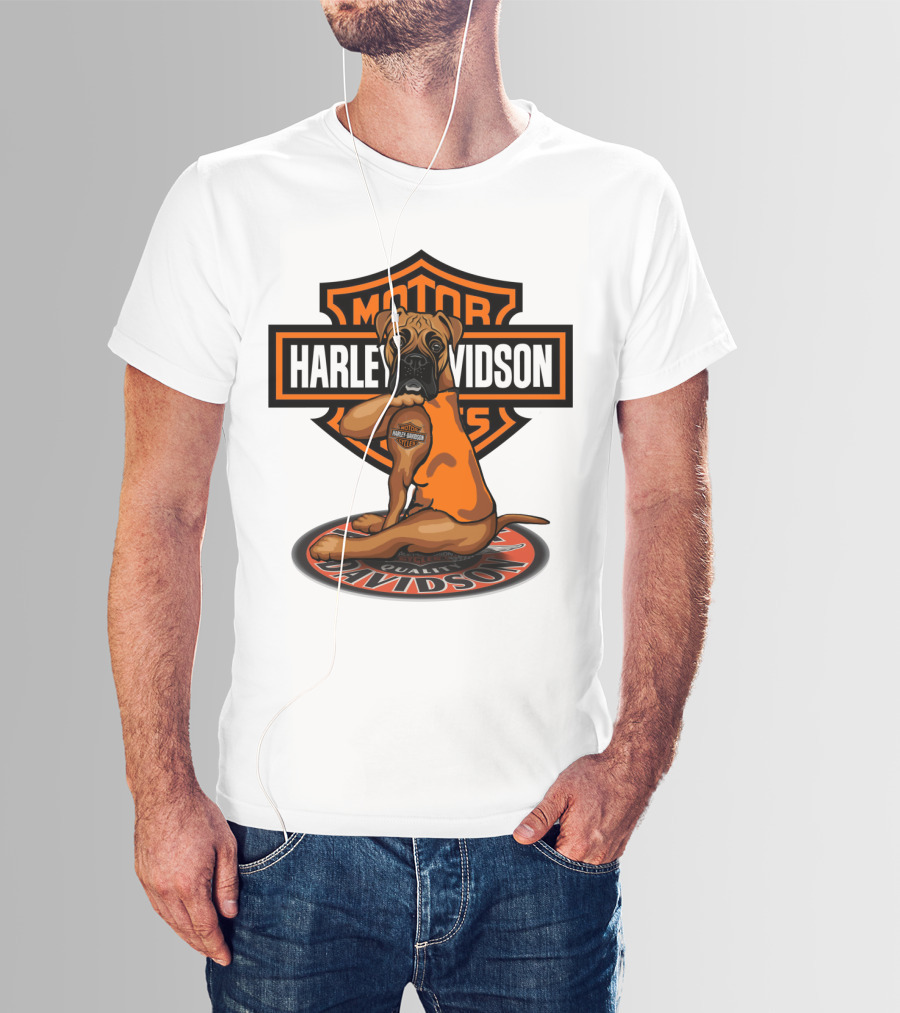 Harley Davidson Motor Cycles Boxer Dog T-Shirt