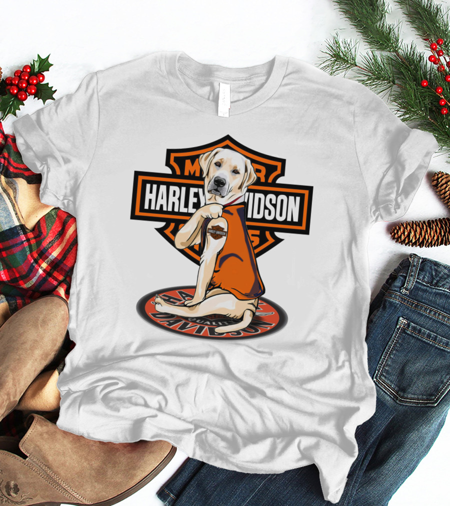 Harley Davidson Labrador Retriever Motorcycles T-Shirt