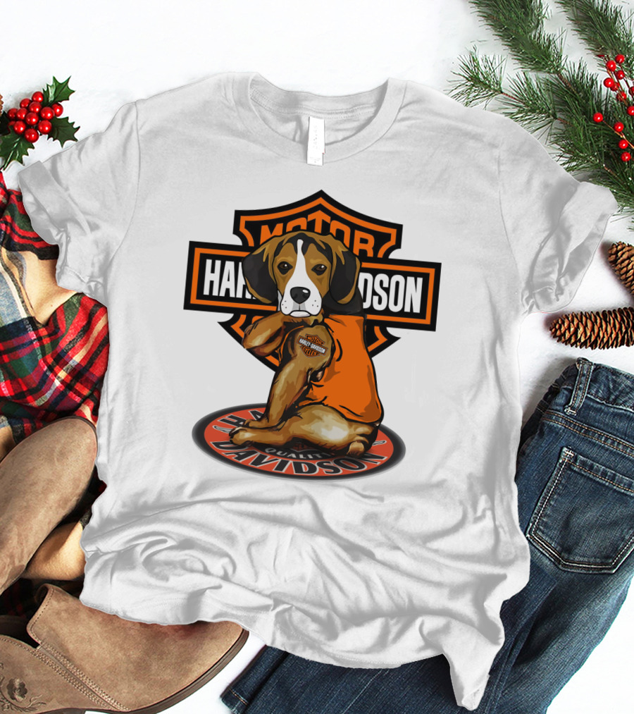 Harley Davidson Motor Beagle T-Shirt