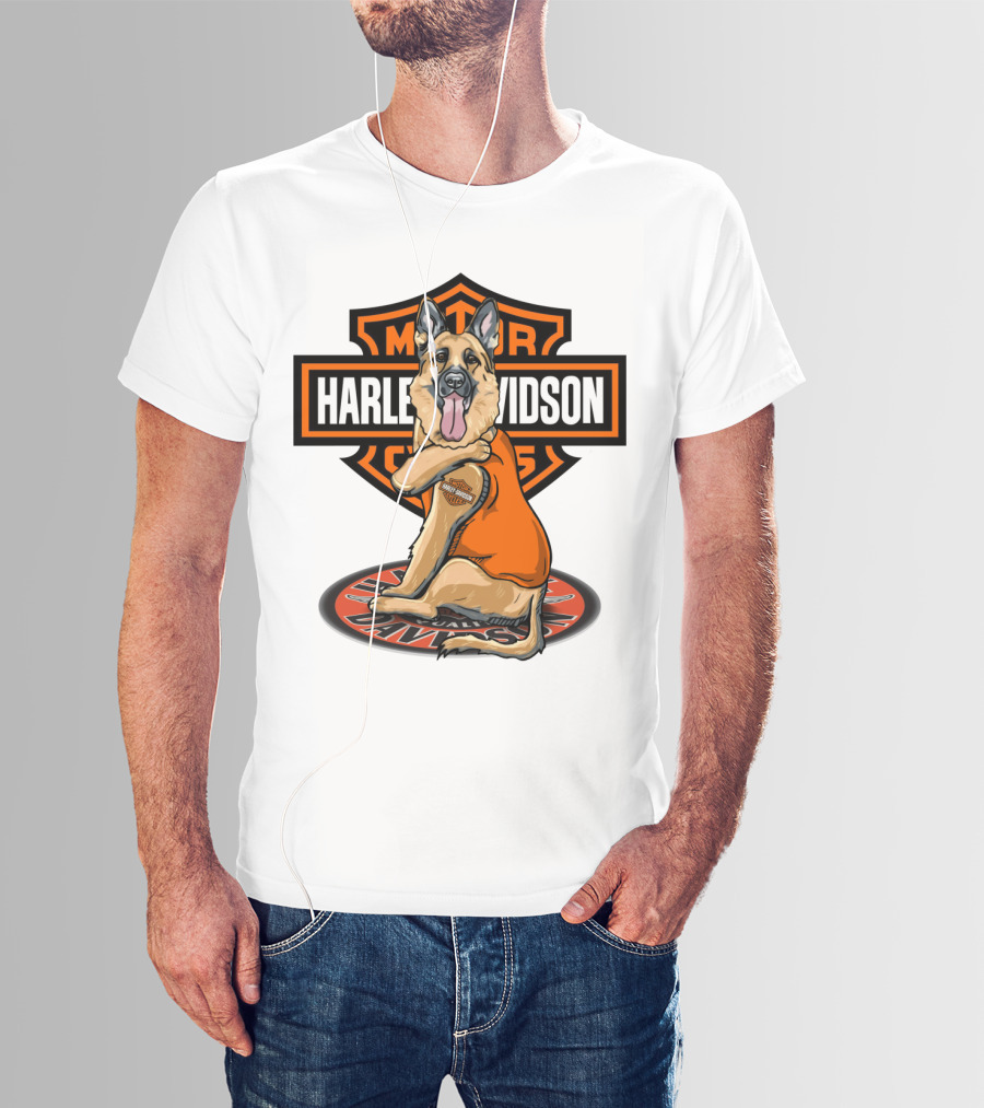 Harley Davidson Motor Cycles German Shepherd T-Shirt