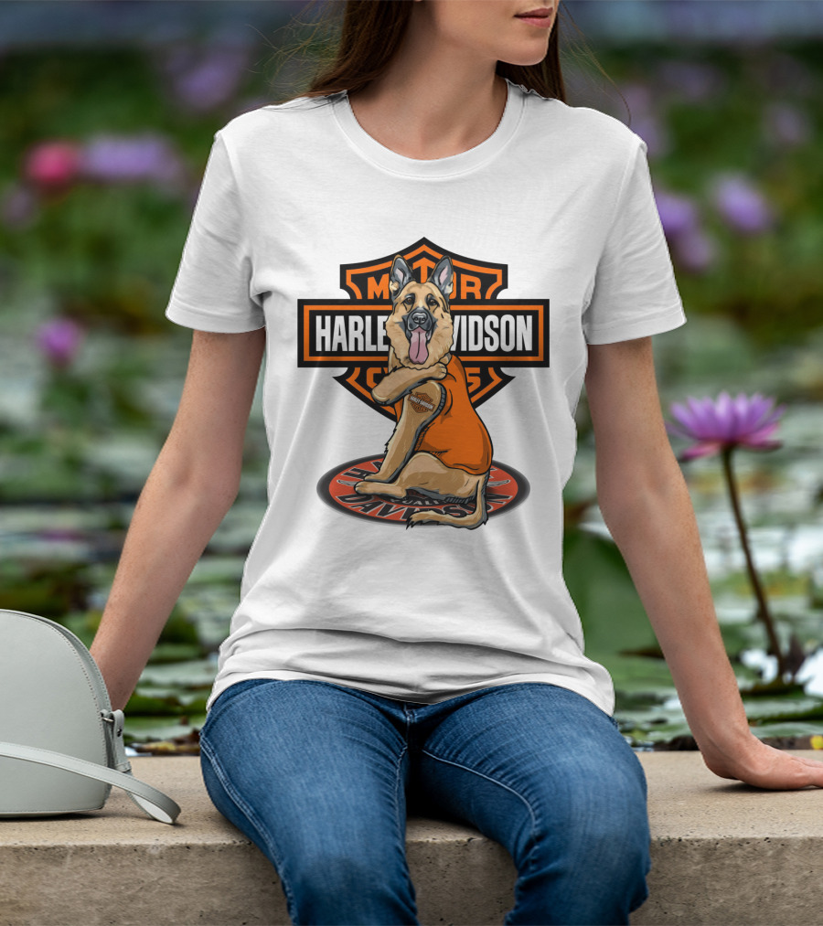 Harley Davidson Motor Cycles German Shepherd T-Shirt