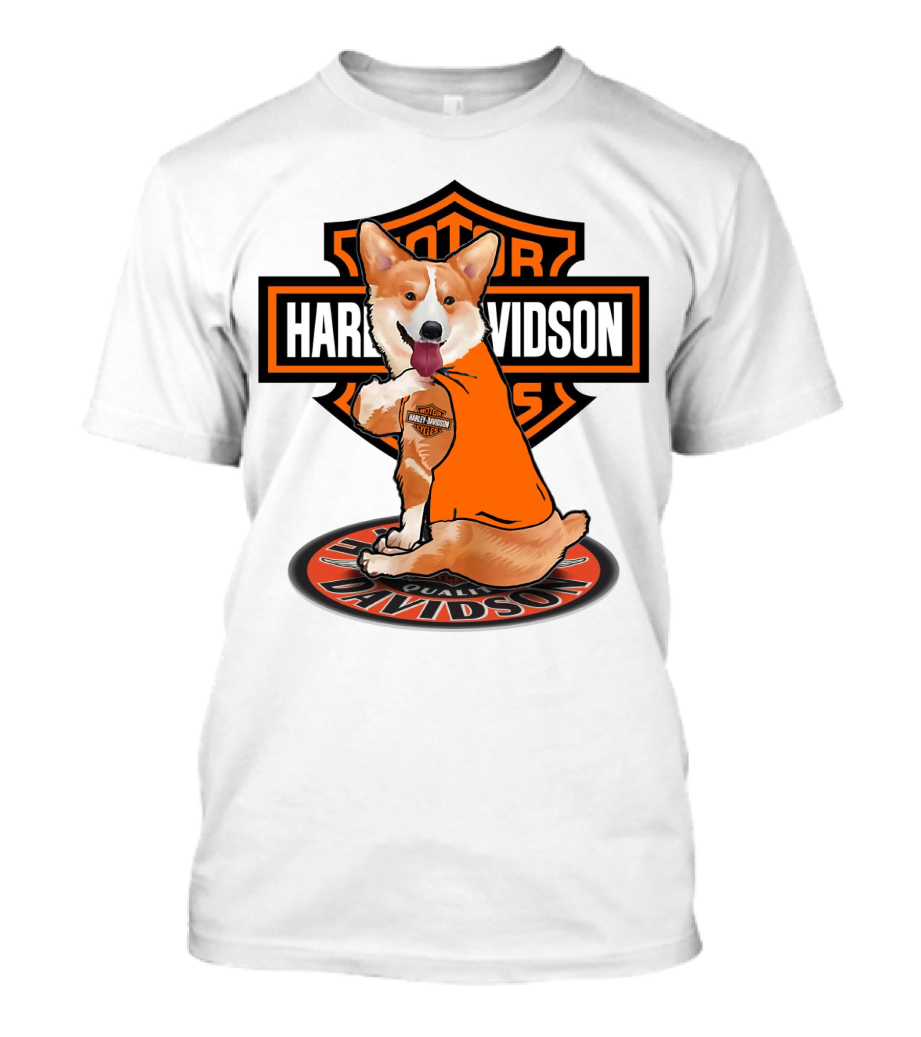 Harley Davidson Motor Corgi T-Shirt