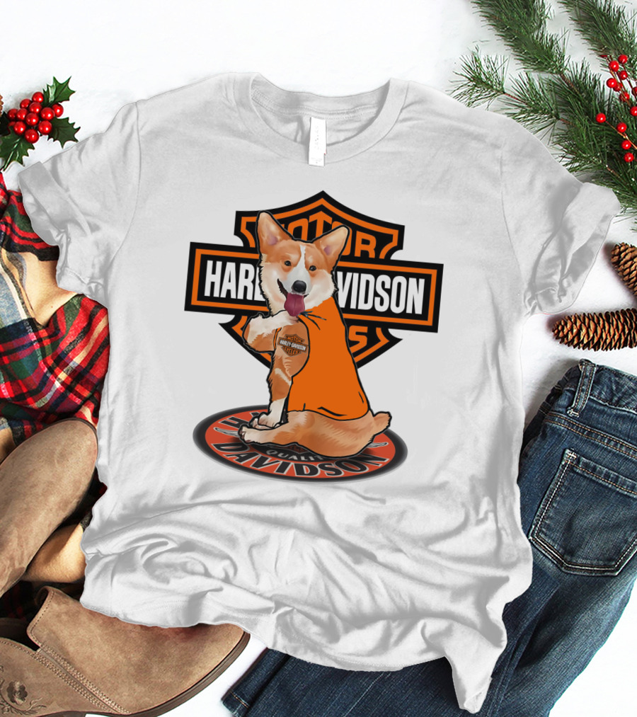 Harley Davidson Motor Corgi T-Shirt