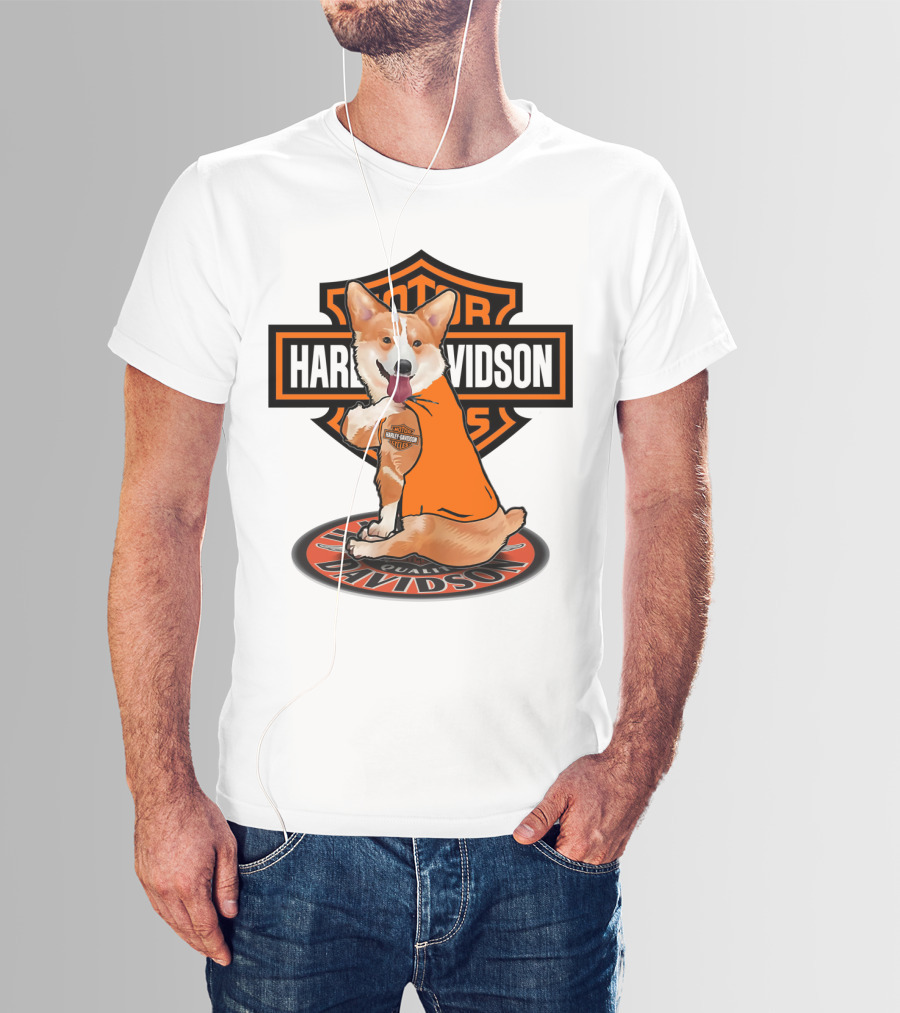 Harley Davidson Motor Corgi T-Shirt