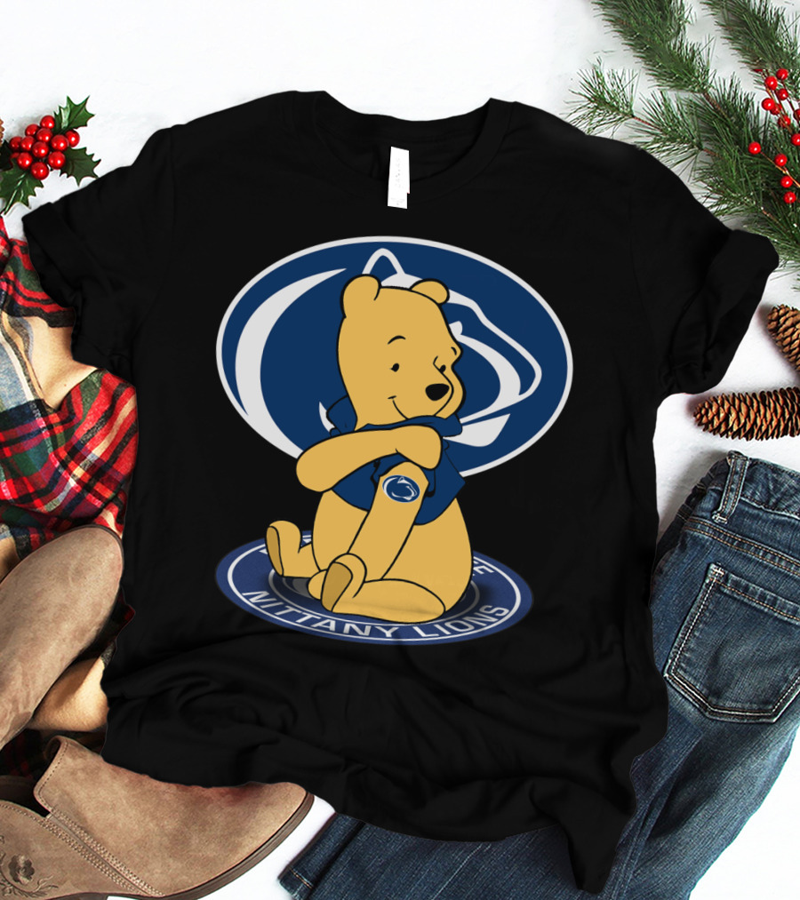 Pooh Bear Penn State Nittany Lions Fan Emblem T-Shirt