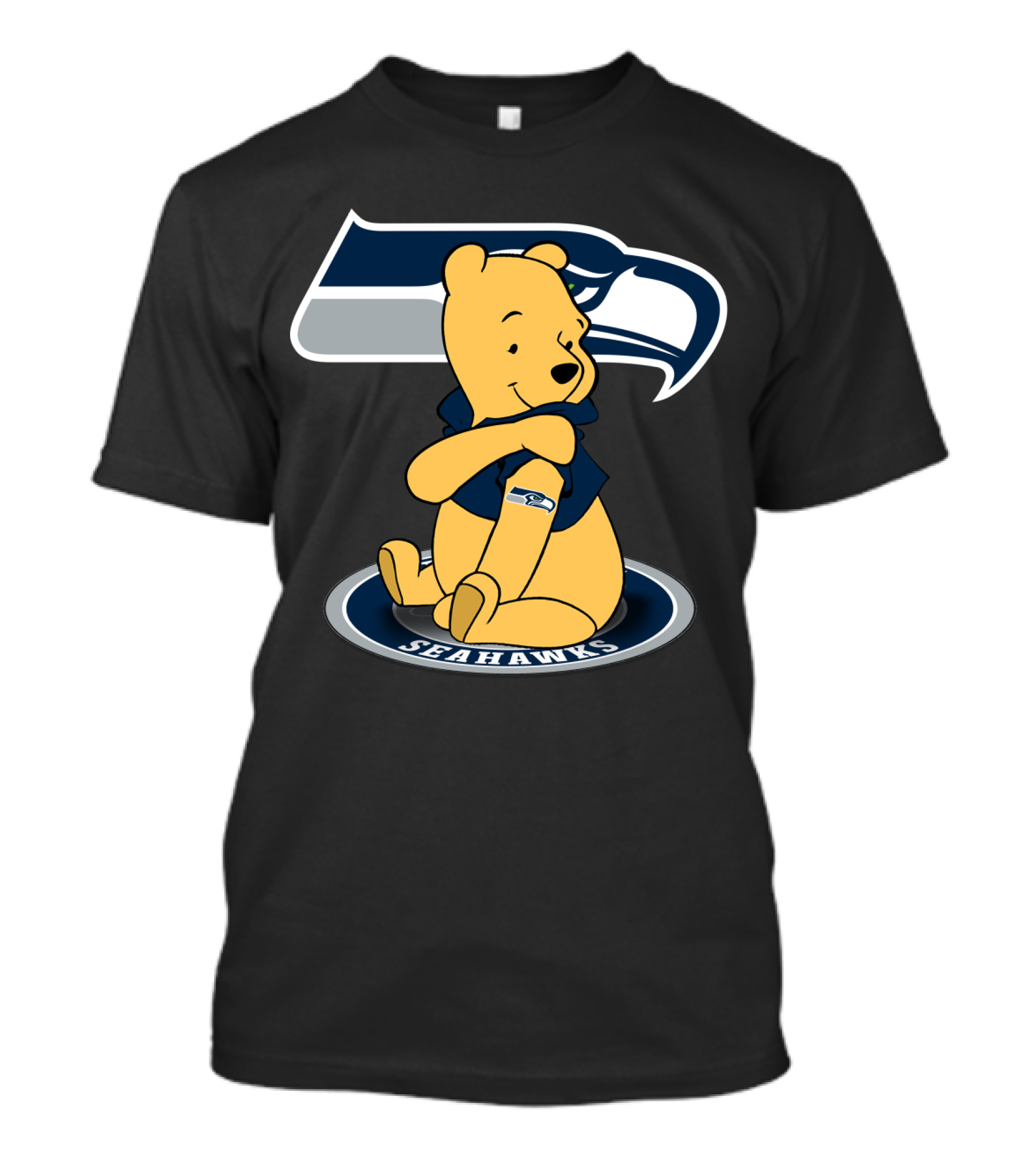 Pooh Seahawks NFL Team Crossover T-Shirt