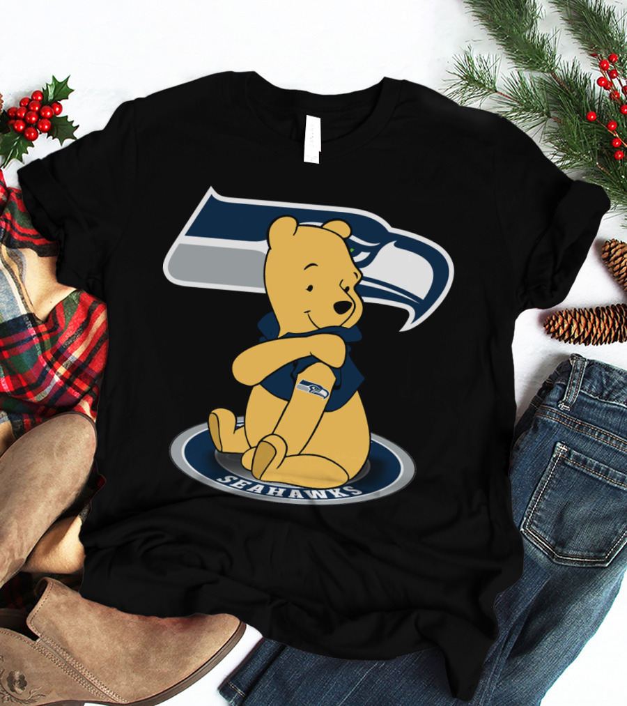 Pooh Seahawks NFL Team Crossover T-Shirt