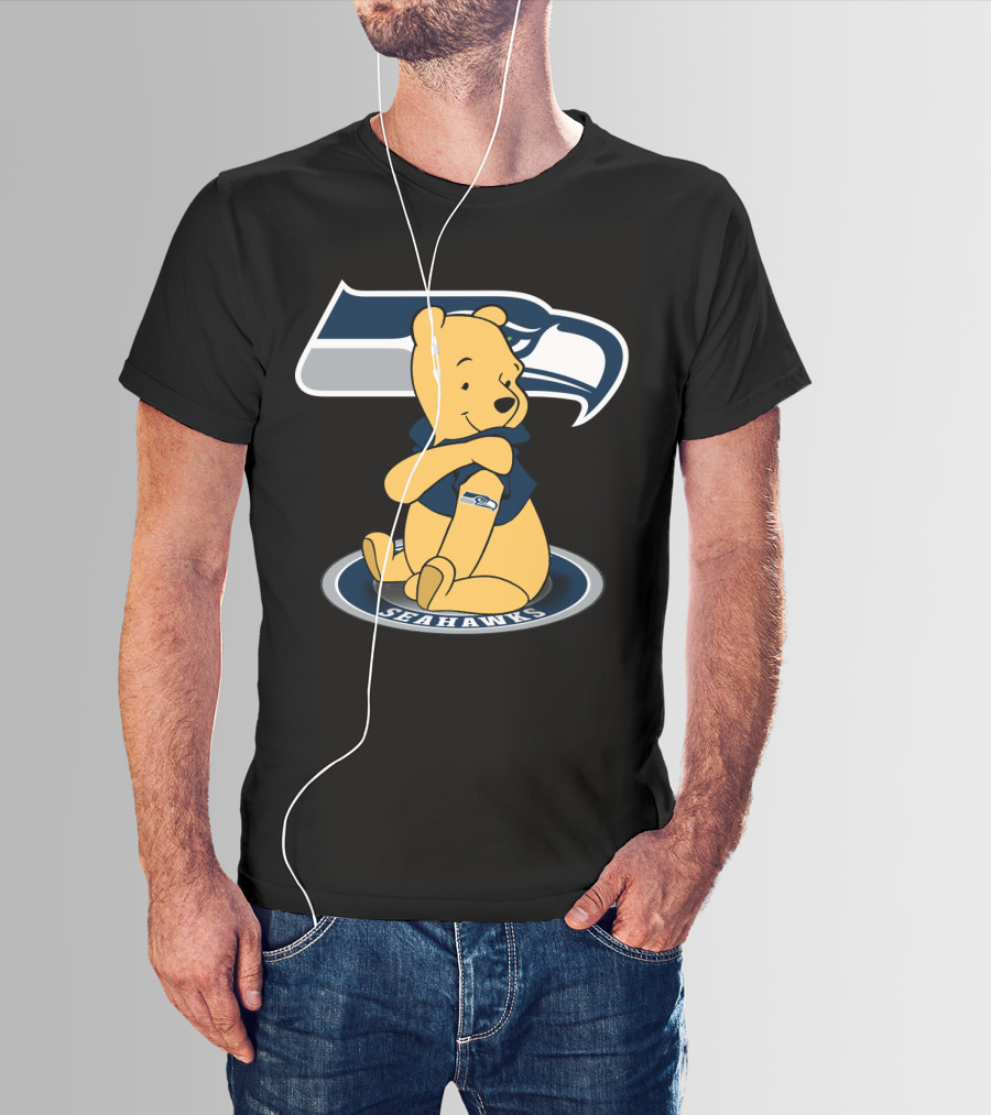 Pooh Seahawks NFL Team Crossover T-Shirt