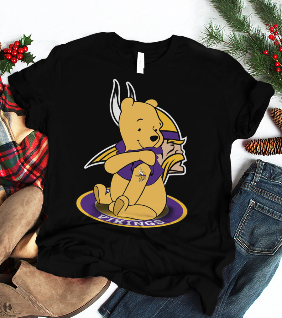 Vikings Pooh Bear Crossover Minnesota Football Fan T-Shirt