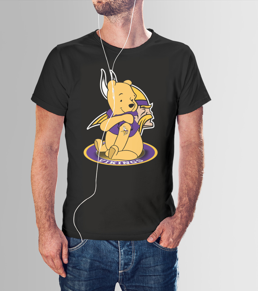 Vikings Pooh Bear Crossover Minnesota Football Fan T-Shirt