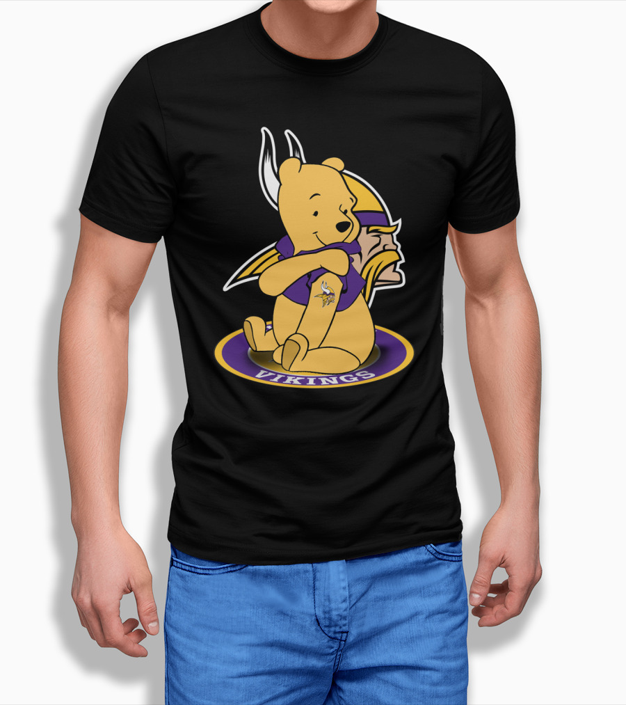 Vikings Pooh Bear Crossover Minnesota Football Fan T-Shirt