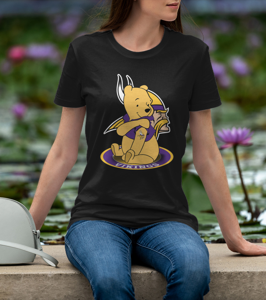Vikings Pooh Bear Crossover Minnesota Football Fan T-Shirt