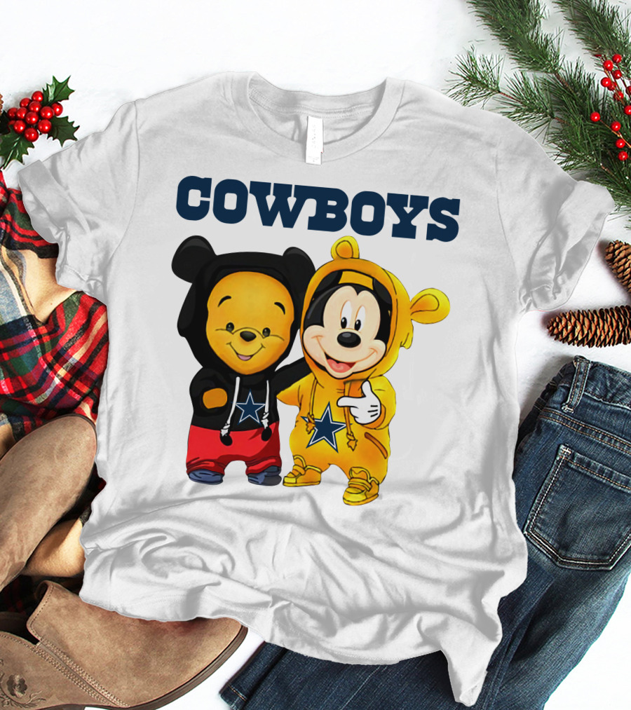 Cowboys Pooh Mickey Stars T-Shirt