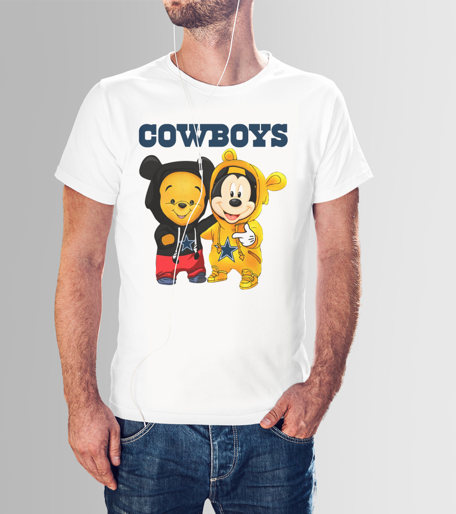 Cowboys Pooh Mickey Stars T-Shirt