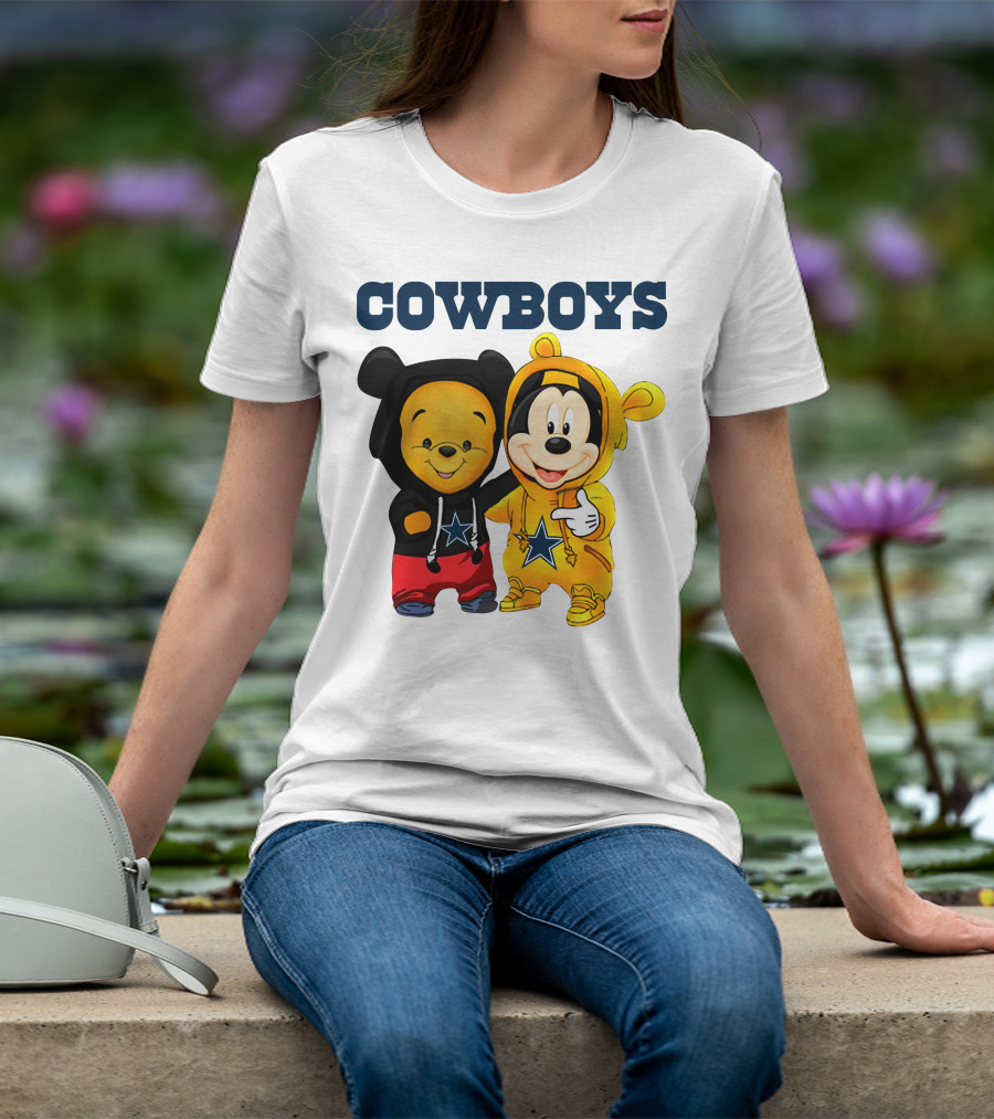 Cowboys Pooh Mickey Stars T-Shirt