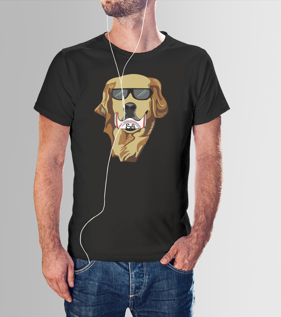 Golden Retriever Wearing Sunglasses Holding Beer Can T-Shirt