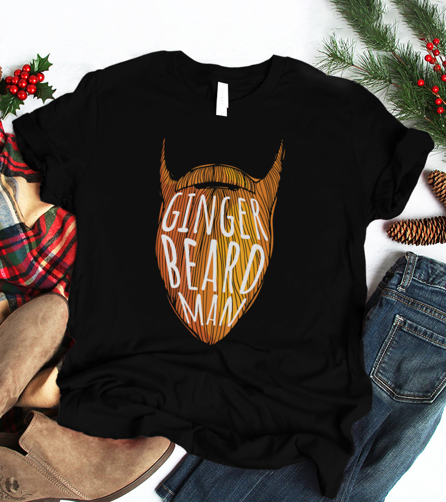 Ginger Beard Man Funny Redhead Unique Orange Textured Beard T-Shirt