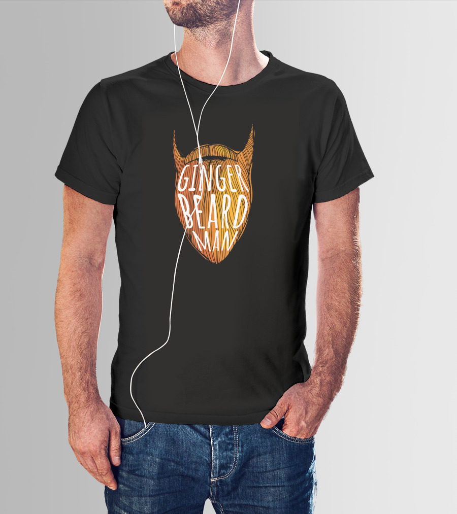 Ginger Beard Man Funny Redhead Unique Orange Textured Beard T-Shirt