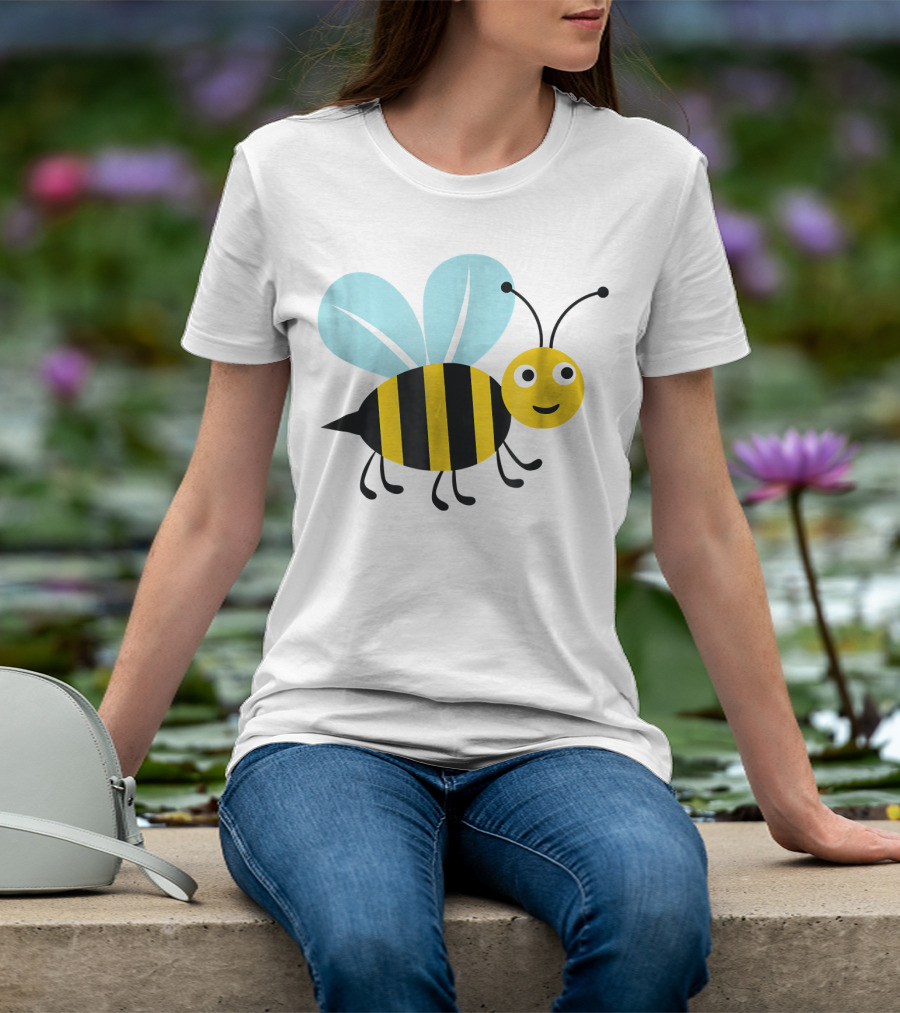 Happy Honey Bee Cute Cartoon T-Shirt