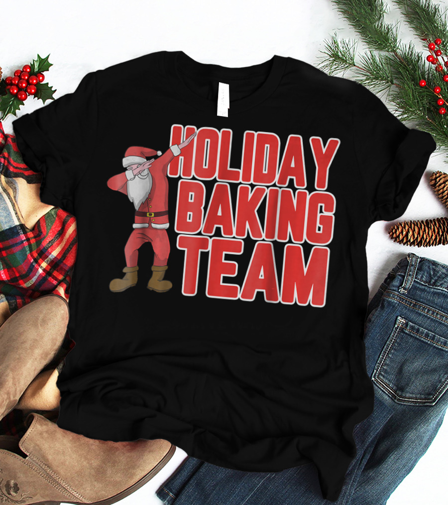 Holiday Baking Team Dabbing Santa T-Shirt