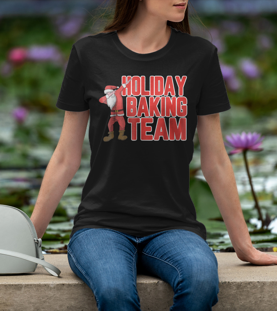 Holiday Baking Team Dabbing Santa T-Shirt