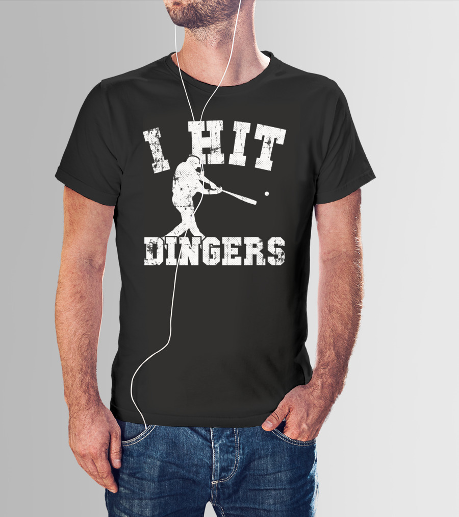 I Hit Dingers Baseball Batting T-Shirt