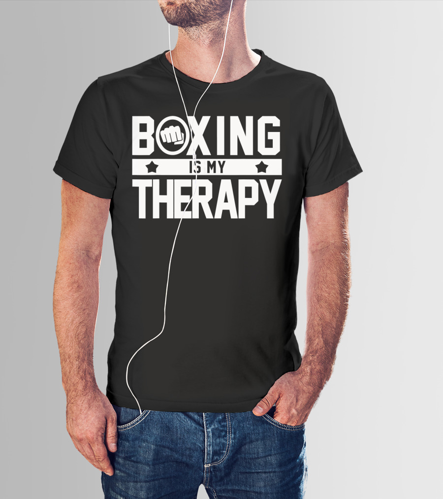 Boxing Is My Therapy Fist Icon Boxing Therapy T-Shirt