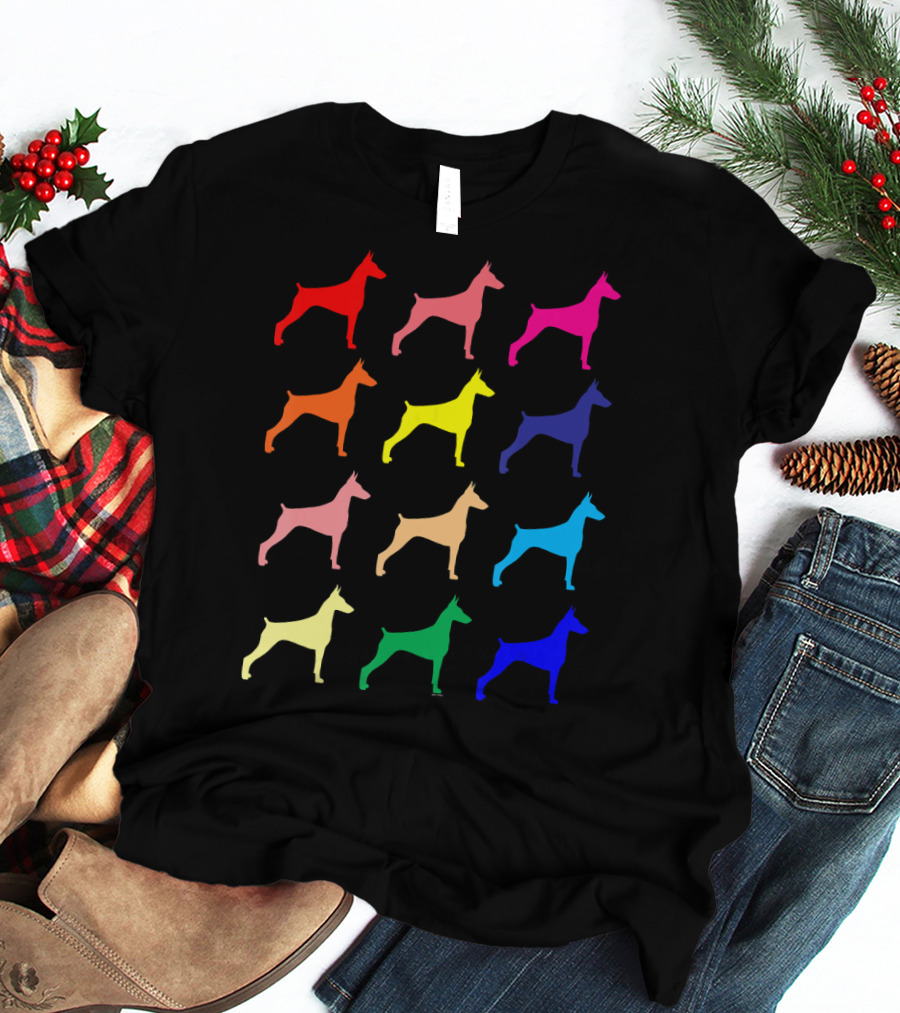 Doberman Pinscher Dog Lovers Colorful Pop T-Shirt