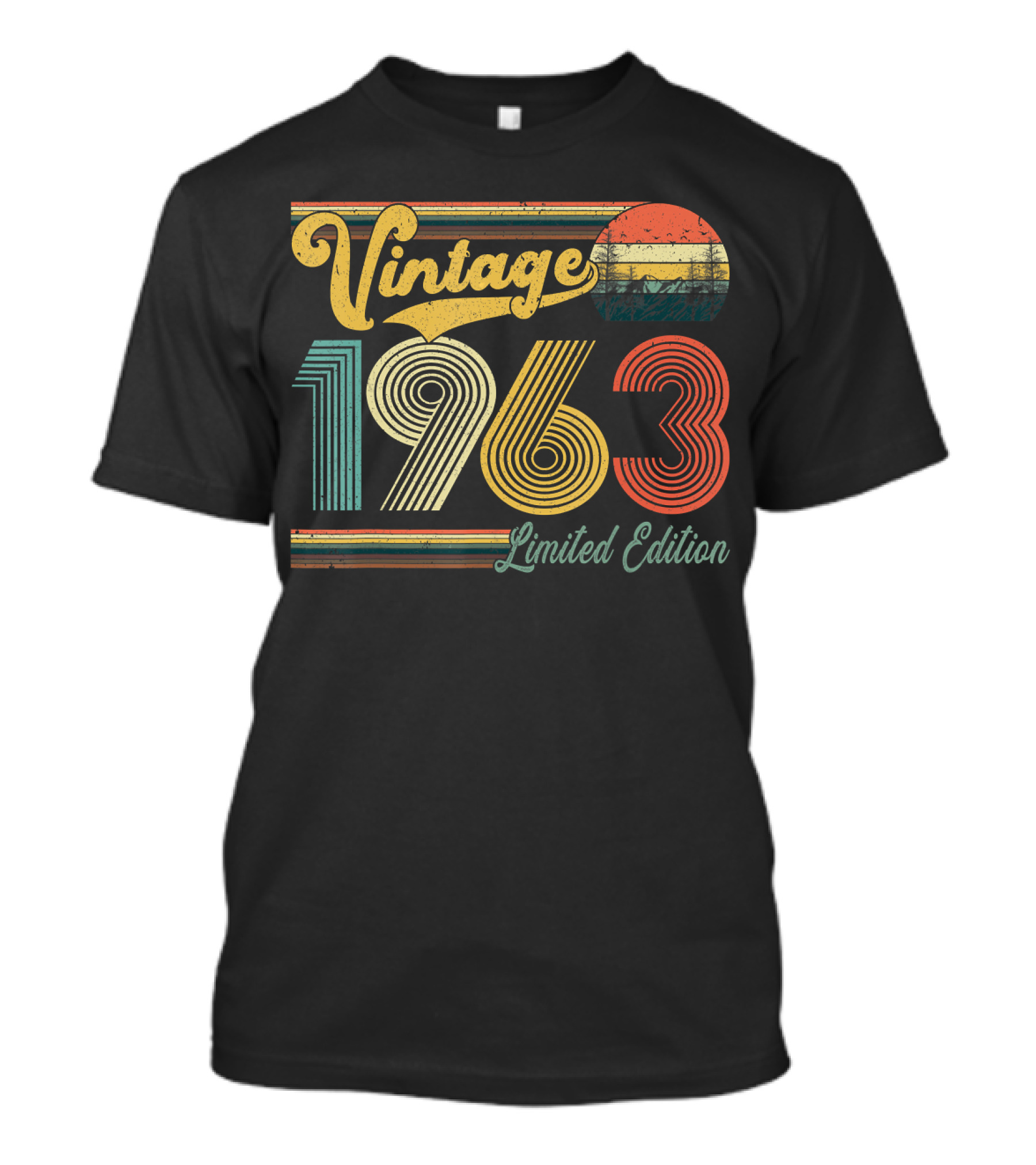 Vintage 1963 Retro Sunset Stripe T-Shirt