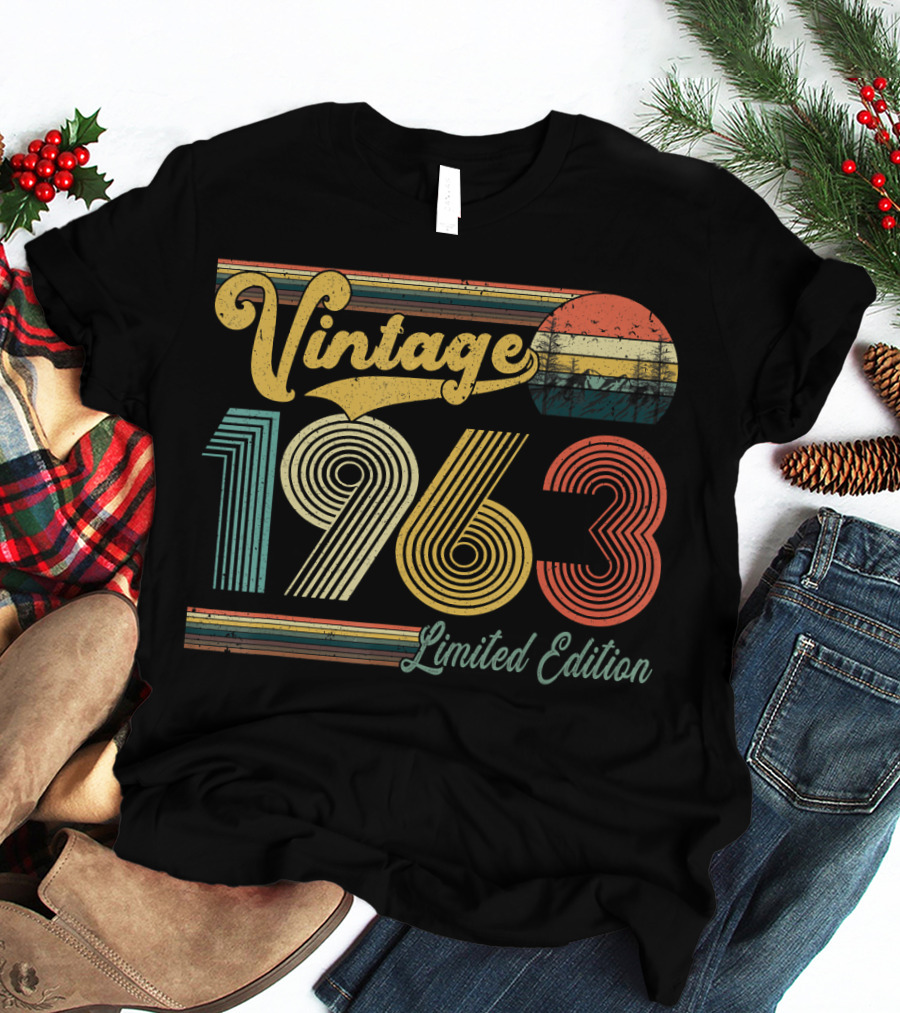 Vintage 1963 Retro Sunset Stripe T-Shirt