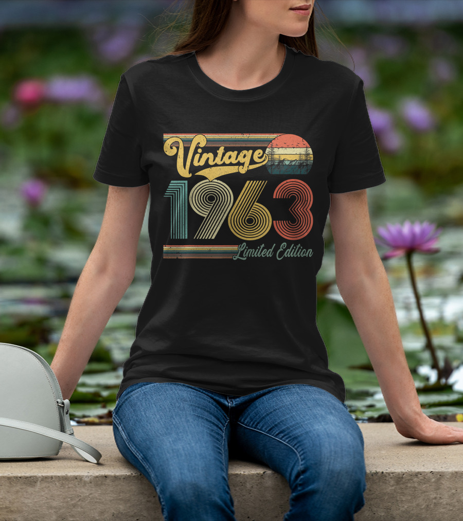 Vintage 1963 Retro Sunset Stripe T-Shirt