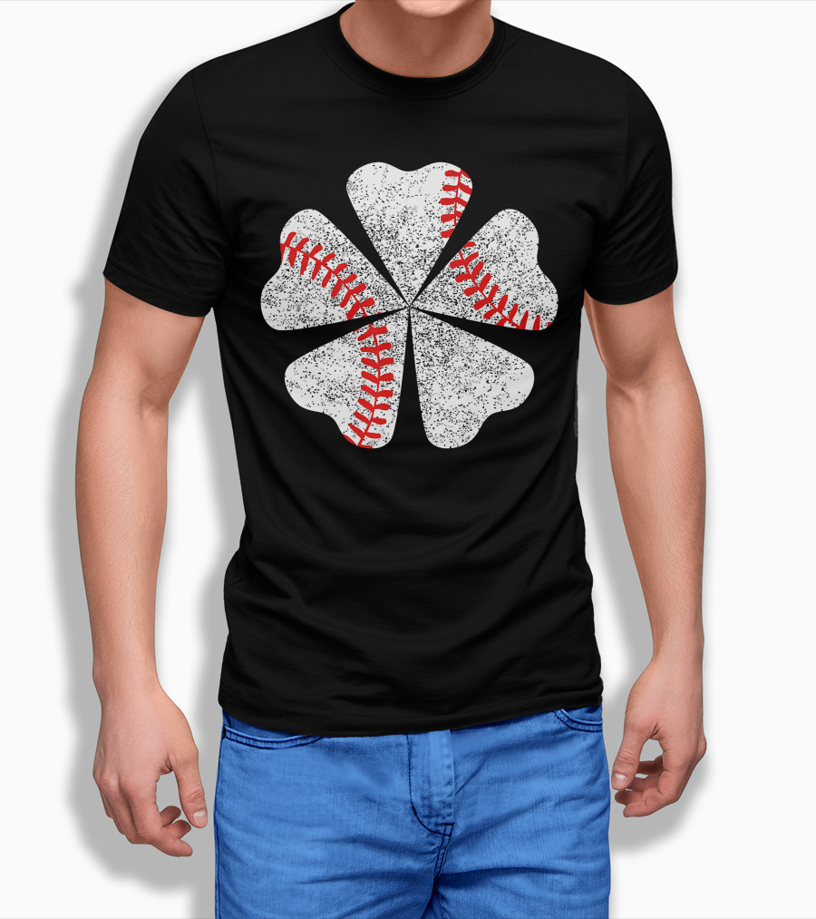 Lucky Clover Baseball St Patricks Day T-Shirt