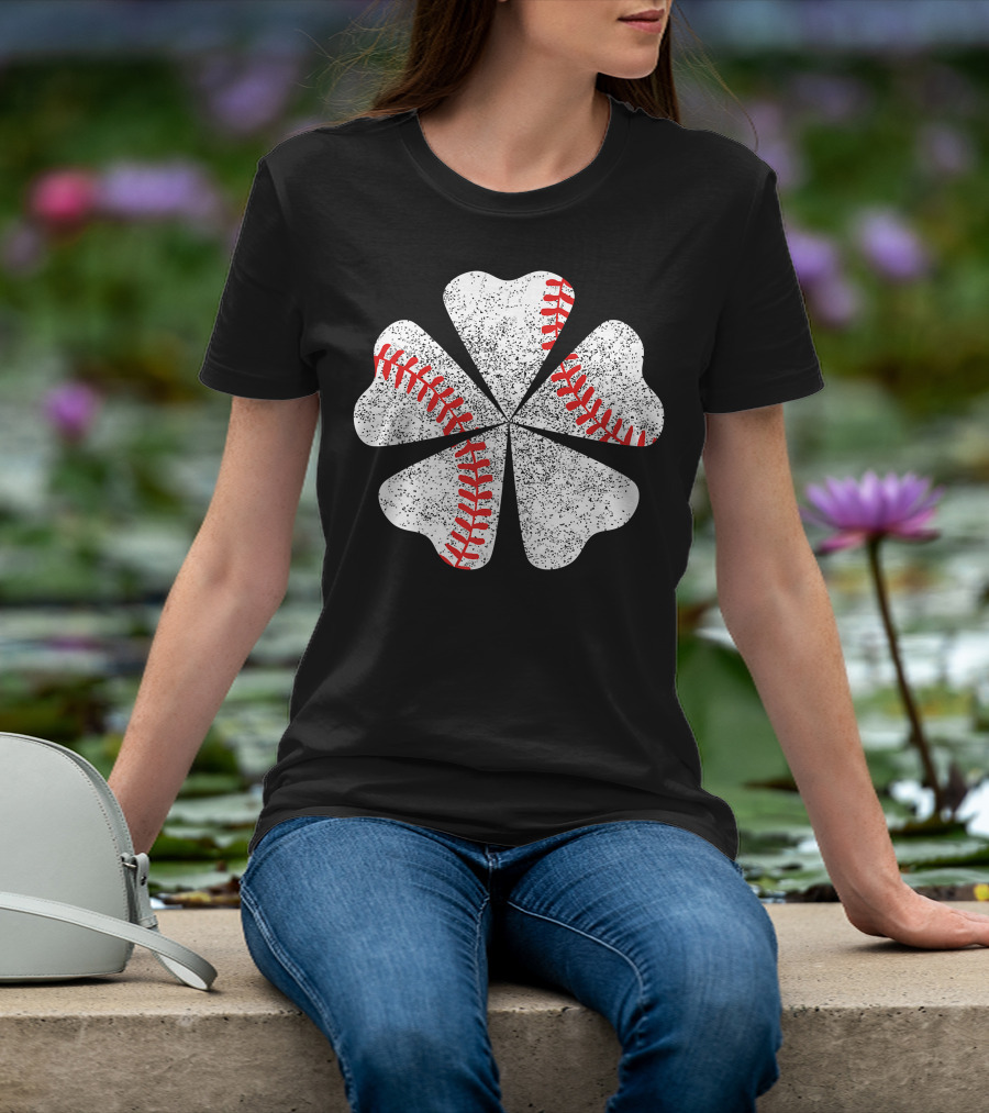 Lucky Clover Baseball St Patricks Day T-Shirt