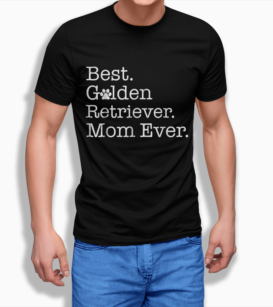 Best Golden Retriever Mom Ever With Paw Prints T-Shirt