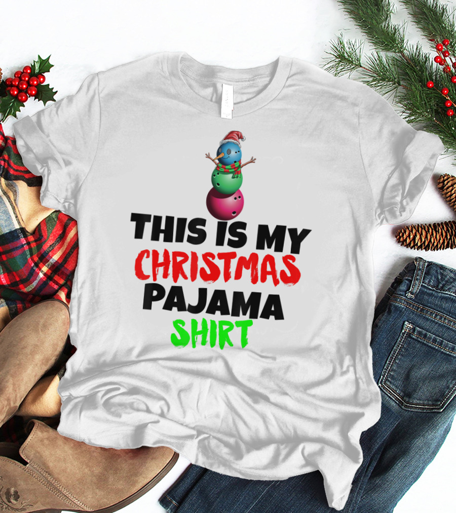 THIS IS MY CHRISTMAS PAJAMA SHIRT SANTA SNOWMAN T-Shirt