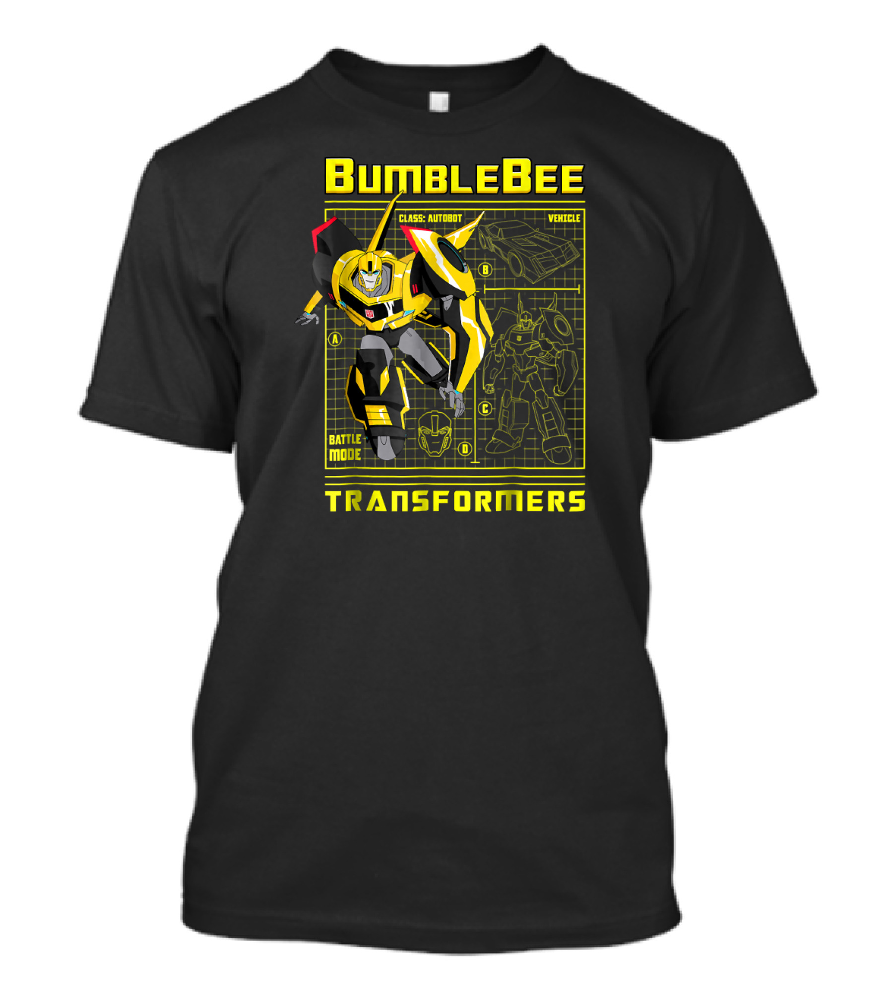 Transformers Bumblebee Battle Mode Autobot Vehicle Blueprint T-Shirt