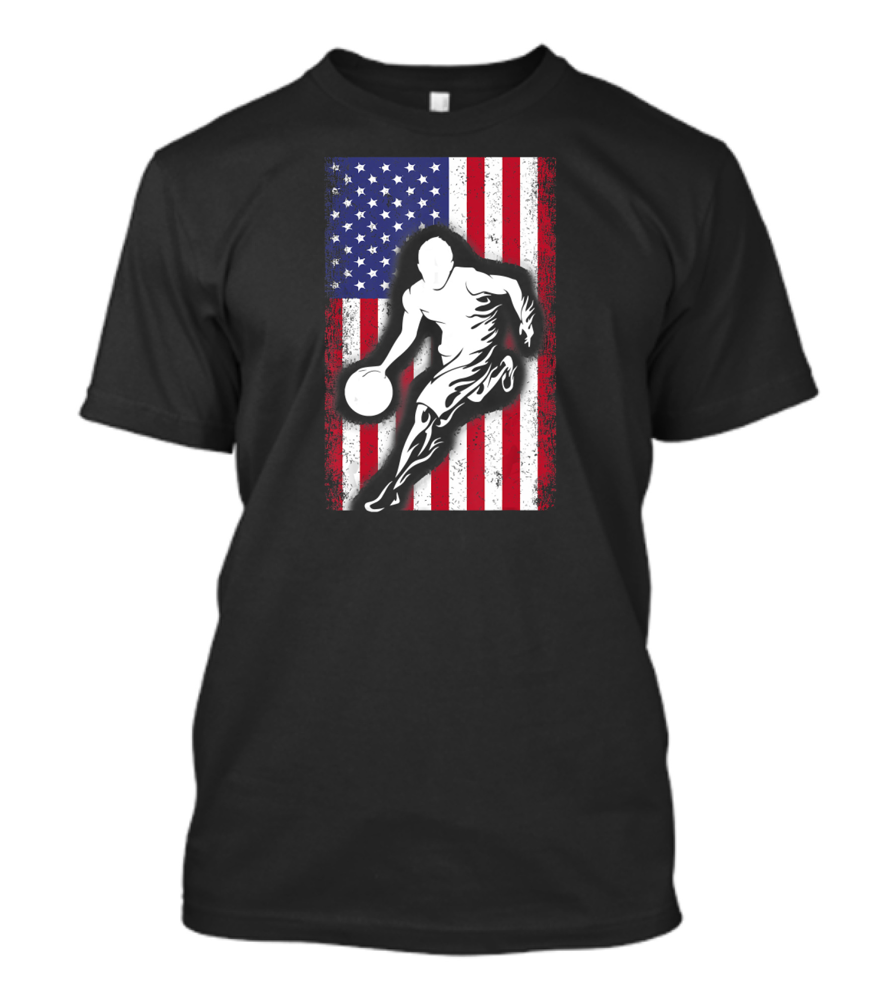 Vintage USA American Flag Player Basketball T-Shirt