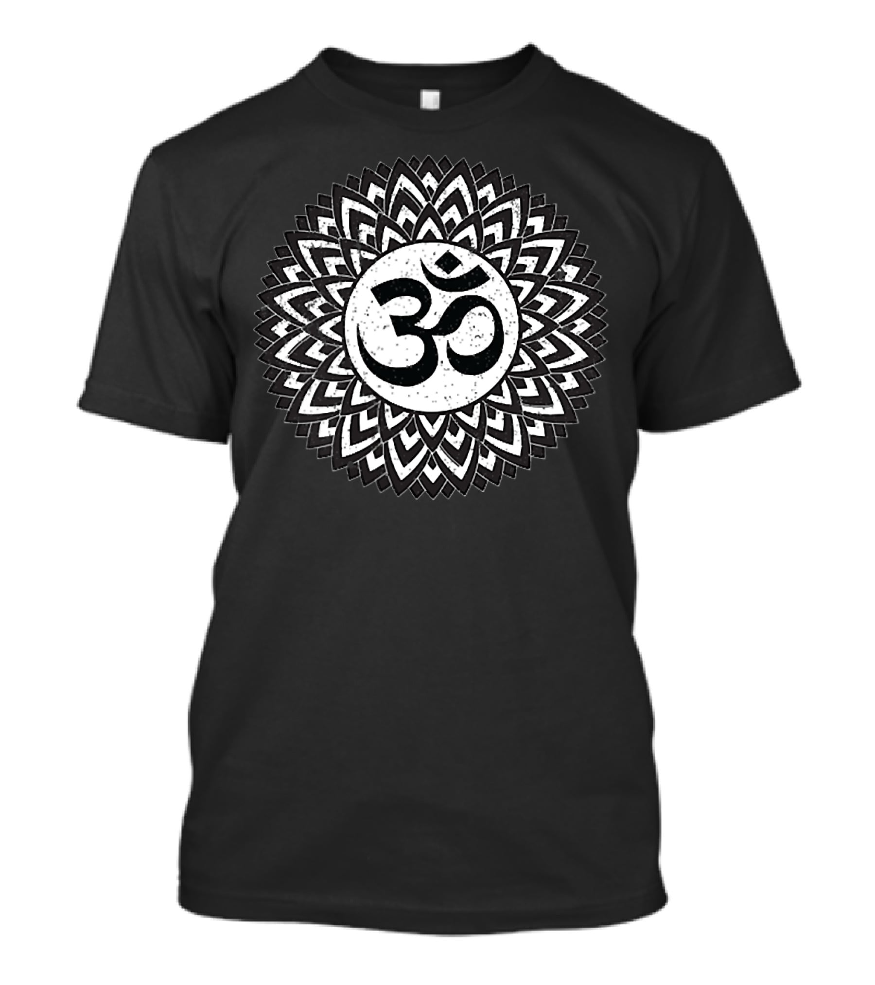 White Mandala Flower Floral Om Symbol T-Shirt