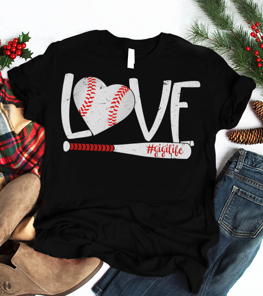 LOVE Baseball Heart Bat #GigiLife T-Shirt