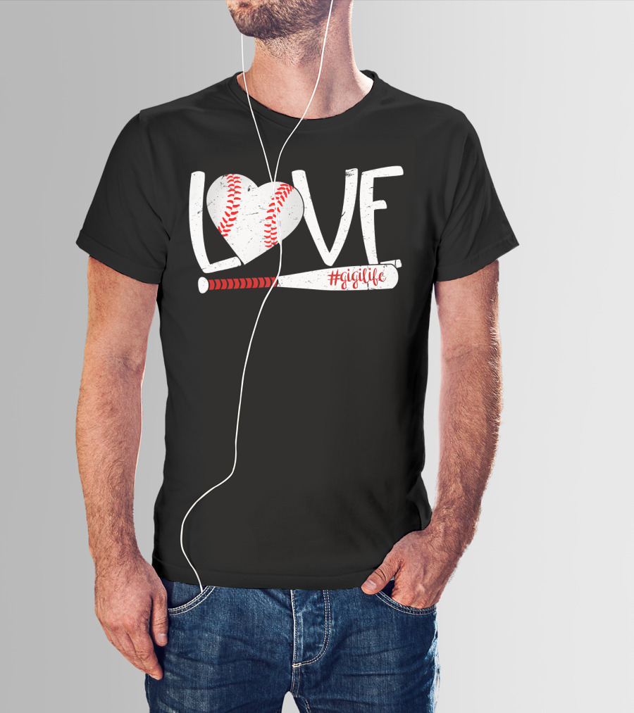 LOVE Baseball Heart Bat #GigiLife T-Shirt