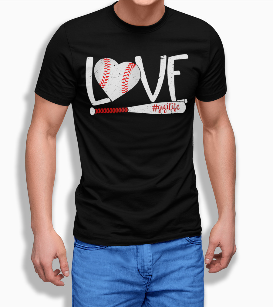 LOVE Baseball Heart Bat #GigiLife T-Shirt