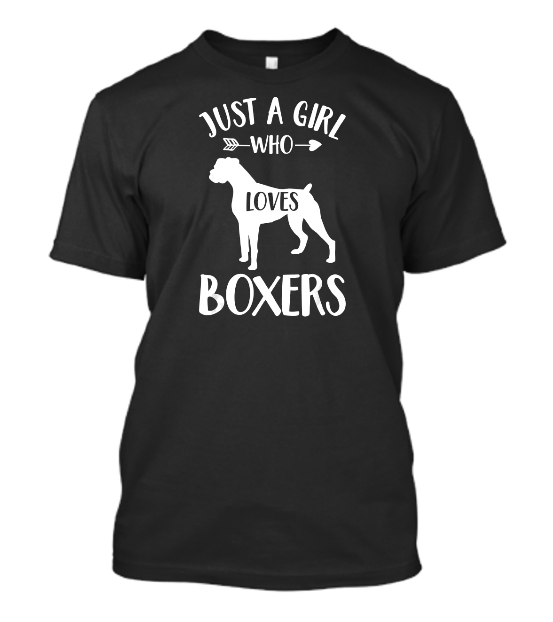 Just A Girl Who Loves Boxers With Arrow And Dog T-Shirt