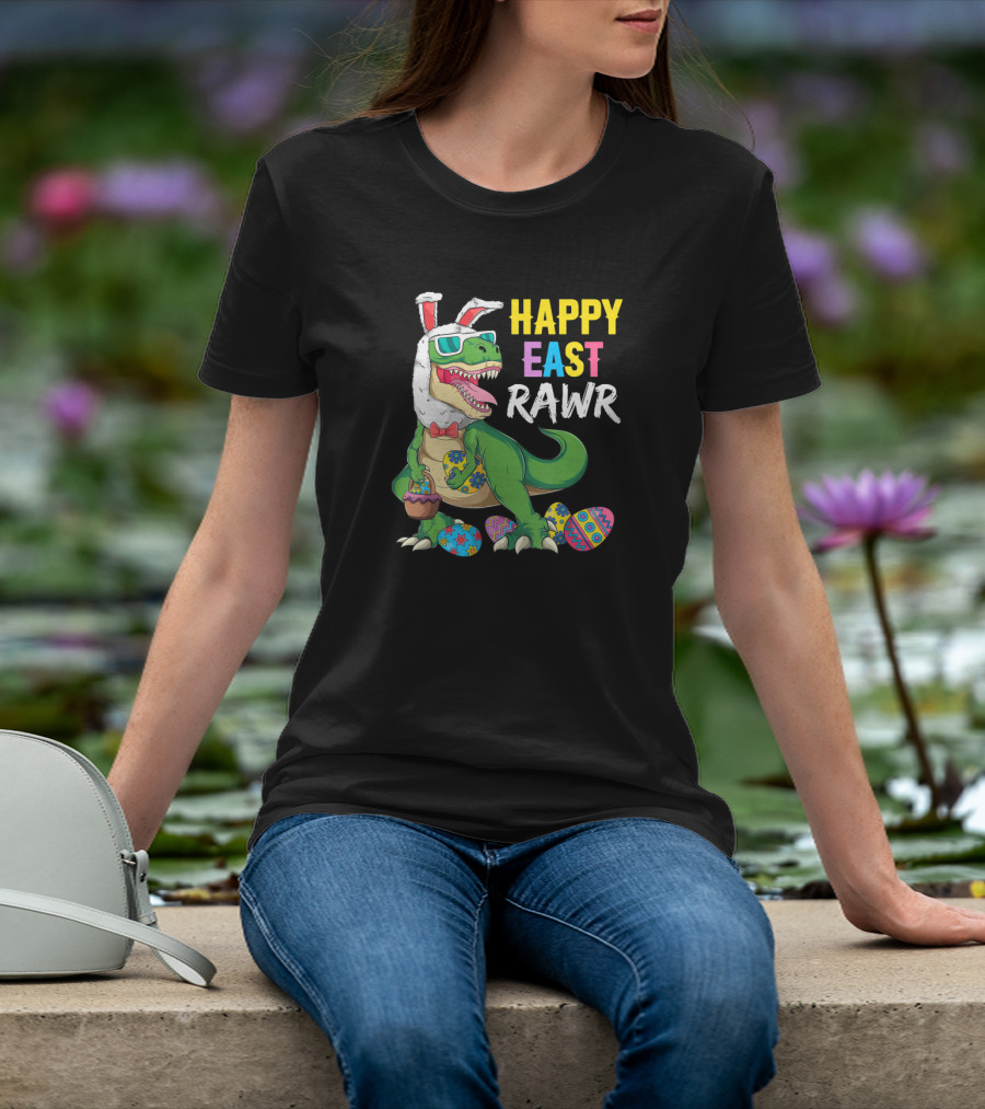 Happy Easter Dinosaur Bunny Egg Hunt Fun T-Shirt