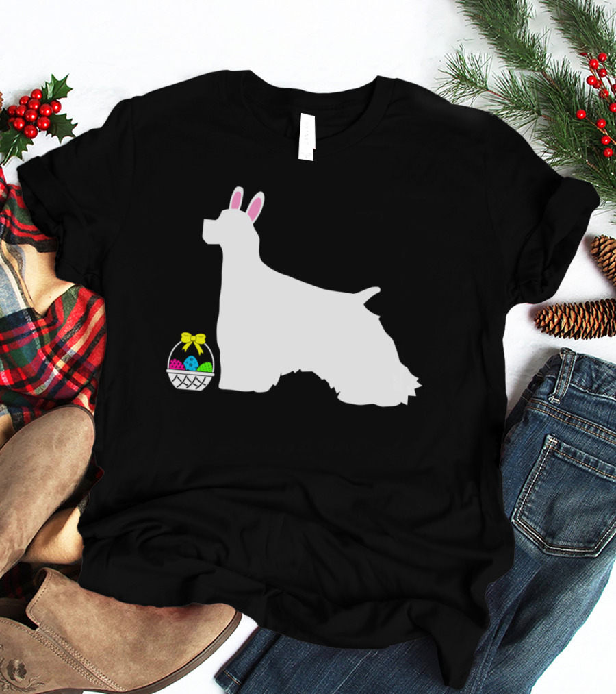 Cocker Spaniel Easter Bunny Dog Basket Eggs T-Shirt