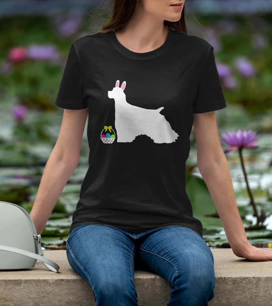 Cocker Spaniel Easter Bunny Dog Basket Eggs T-Shirt