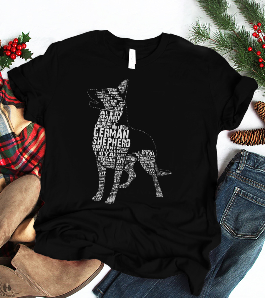 Alert Smart Energetic German Shepherd Loyal Obedient Confident T-Shirt