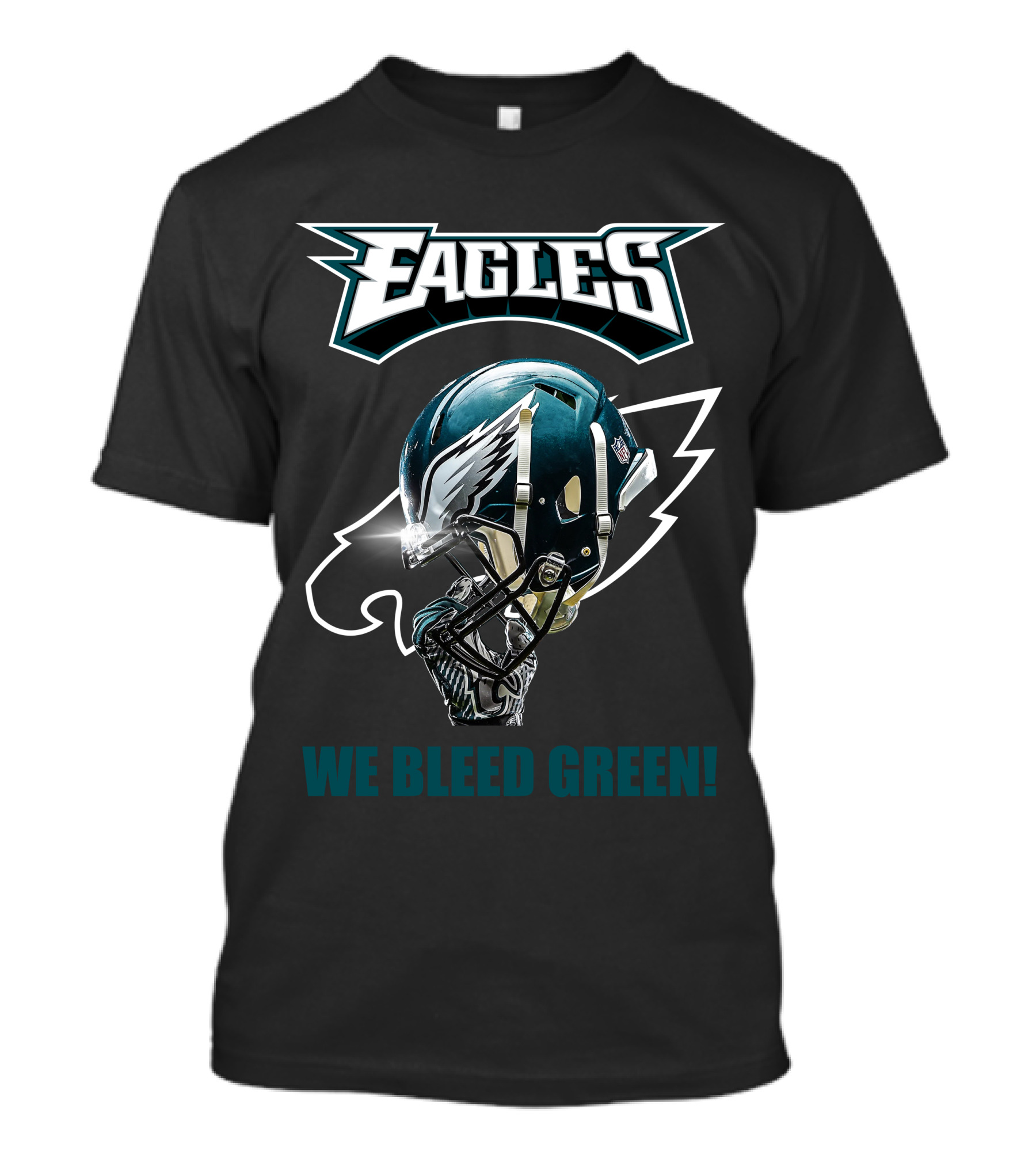 Eagles We Bleed Green Helmet T-Shirt