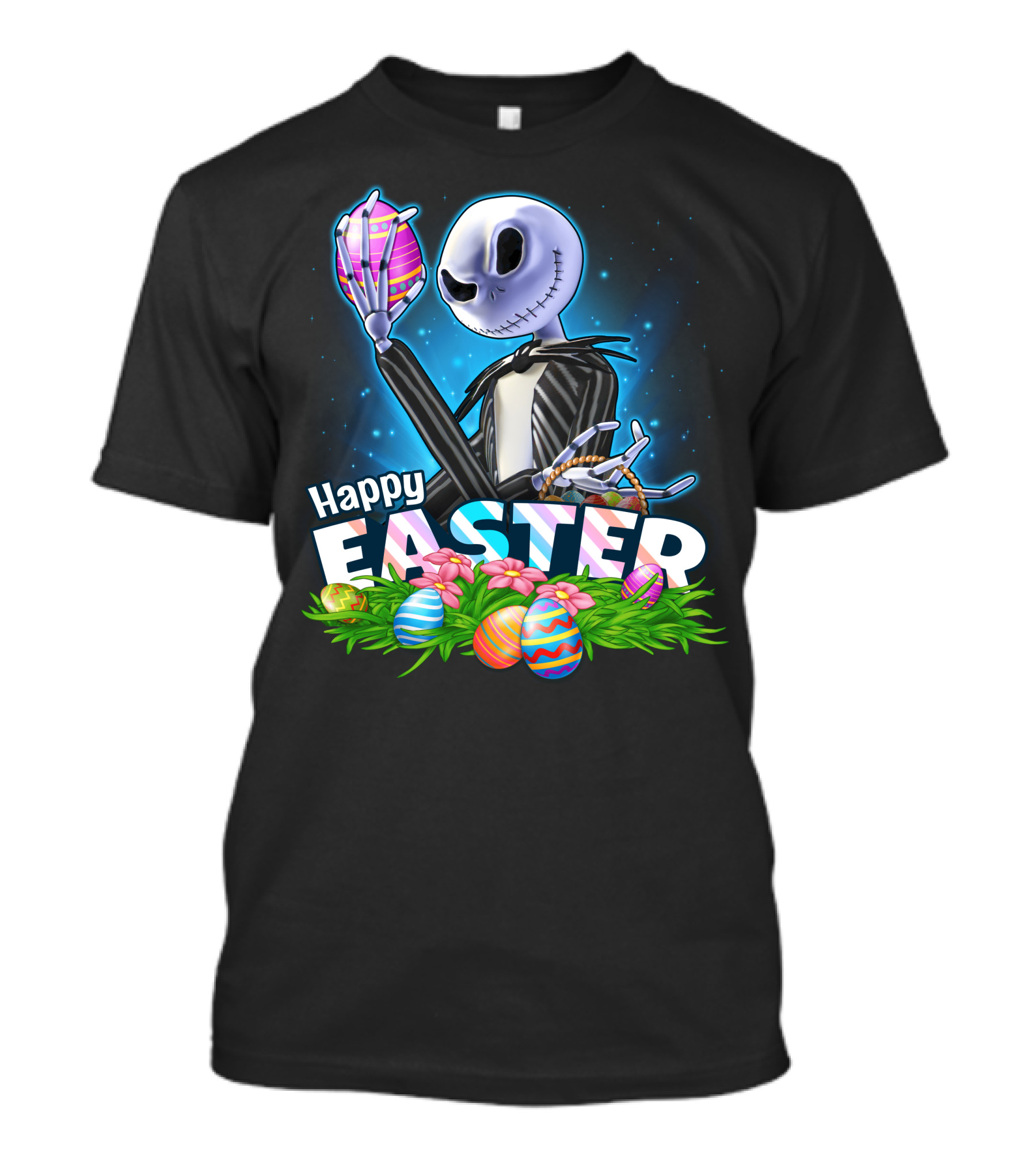 Jack Skellington Happy Easter Eggs And Basket T-Shirt