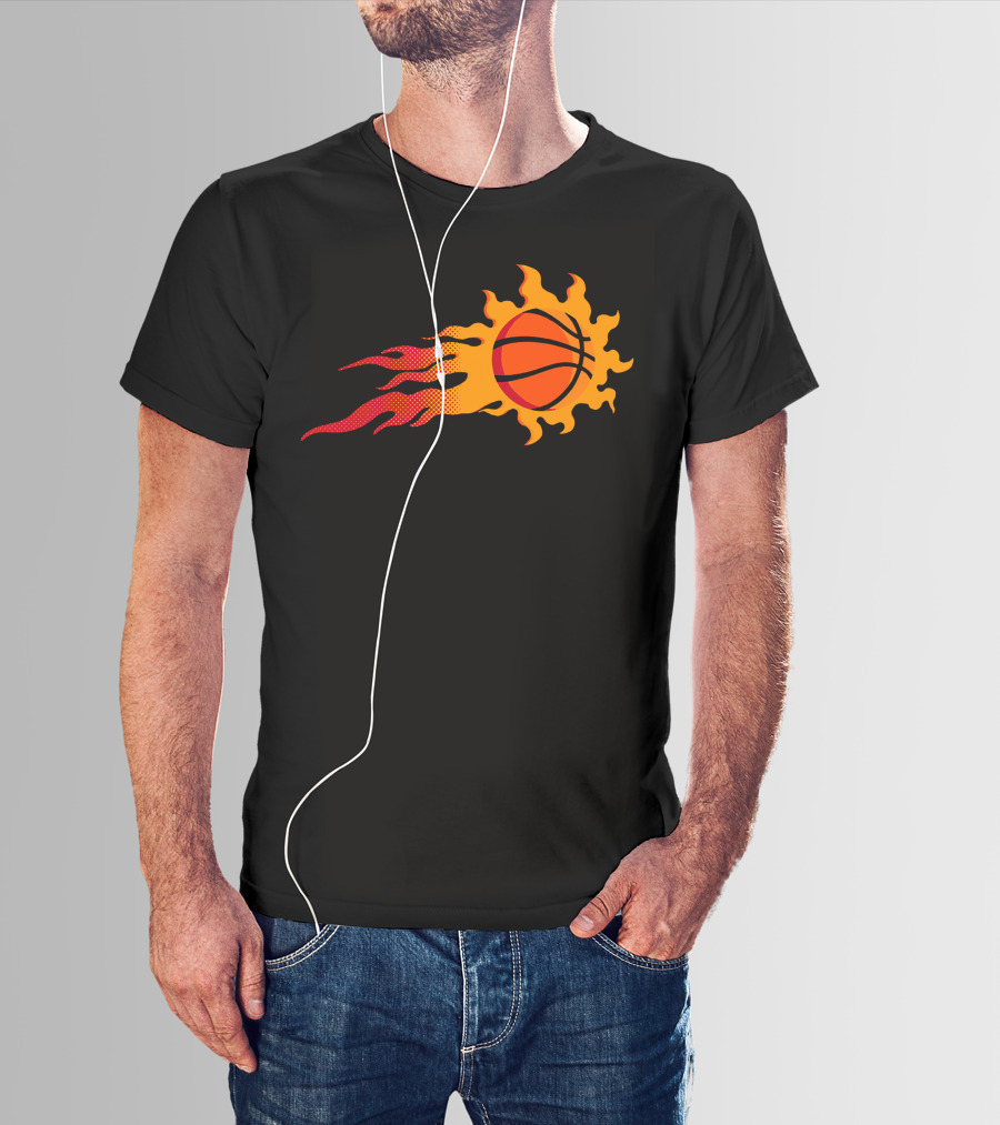 Style 11 Flaming Basketball T-Shirt